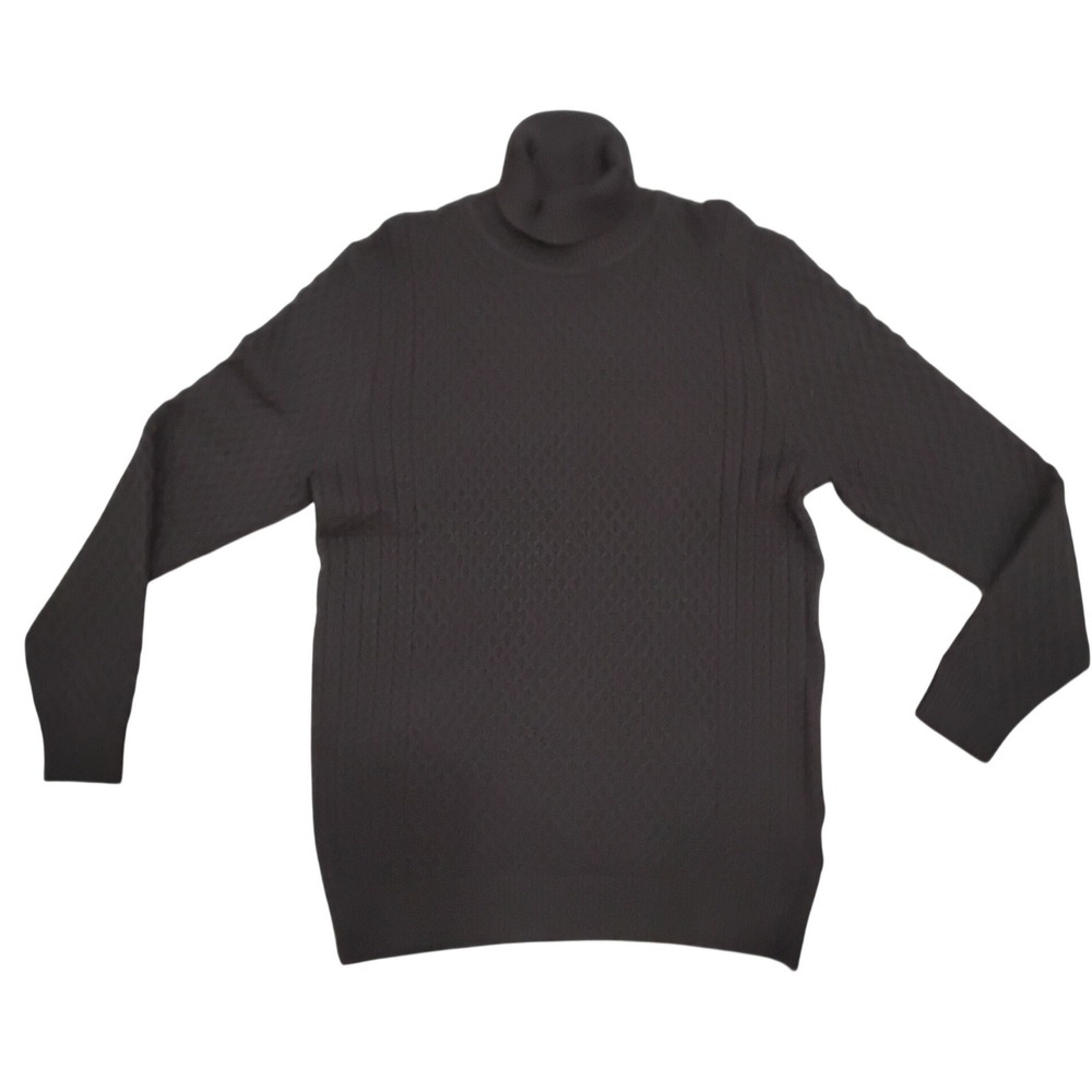Coofandy Black Textured Knit Turtleneck Sweater Long‎ Sleeve Pullover XL